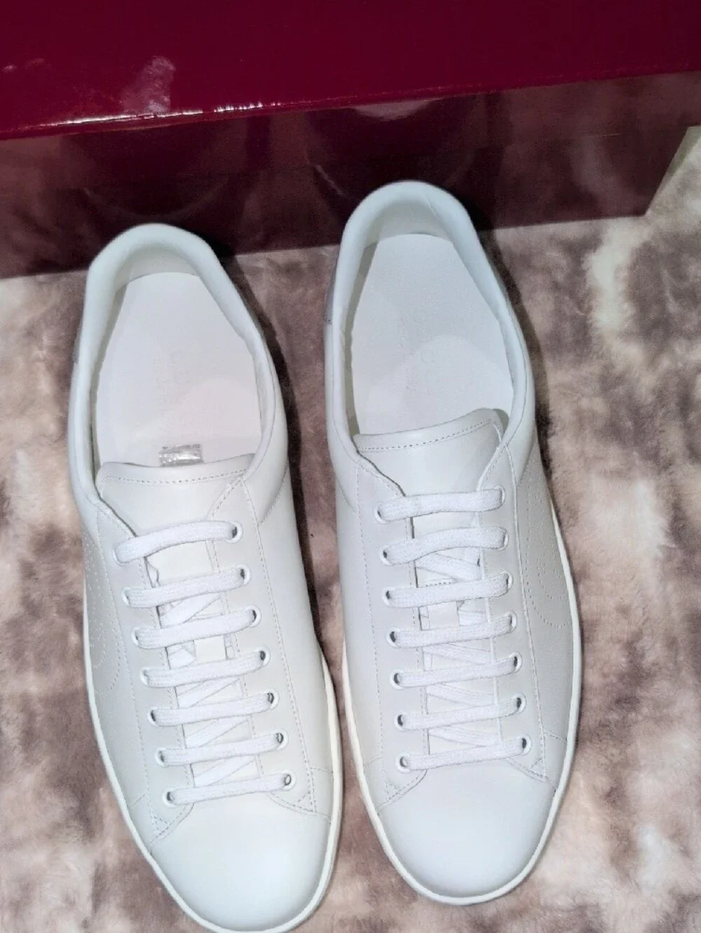 Gucci Ace White Leather Sneakers Mens UK Sz 11.5 - New In Box